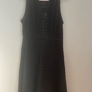 Anthropologie Black Sleeveless crocheted Dress